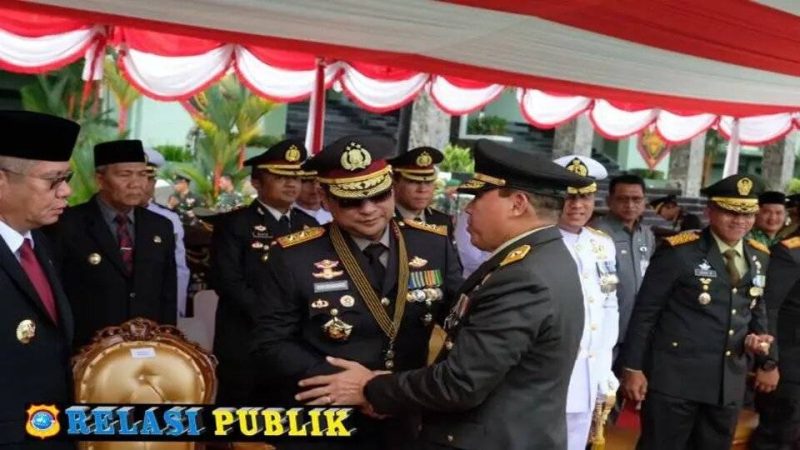 Upacara peringatan Hari Ulang Tahun Tentara Nasional Indonesia (TNI) ke-79 yang berlangsung di Markas Kodam XII/Tanjungpura, Pontianak