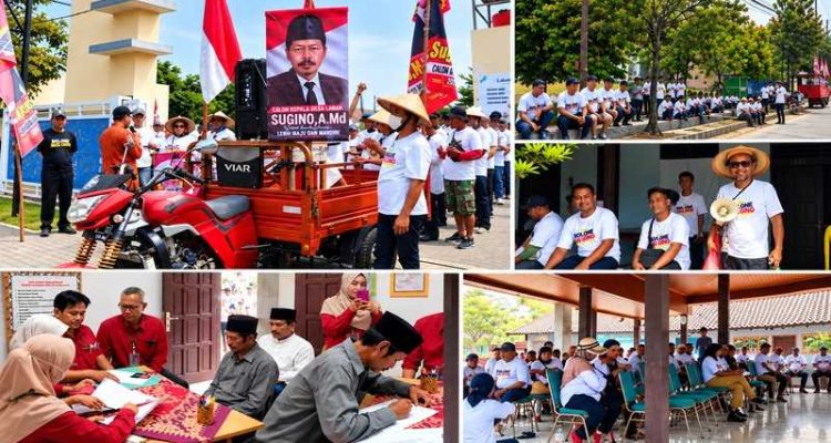 Sugino A.Md. (Gino) bersama pendukung saat mengikuti rangkaian pendaftaran Pilkades Laban 2026 Sugino A.Md. (Gino) bersama pendukung saat mengikuti rangkaian pendaftaran Pilkades Laban 2026